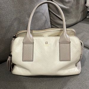 Kate Spade Ivory and Gray Medium Satchel